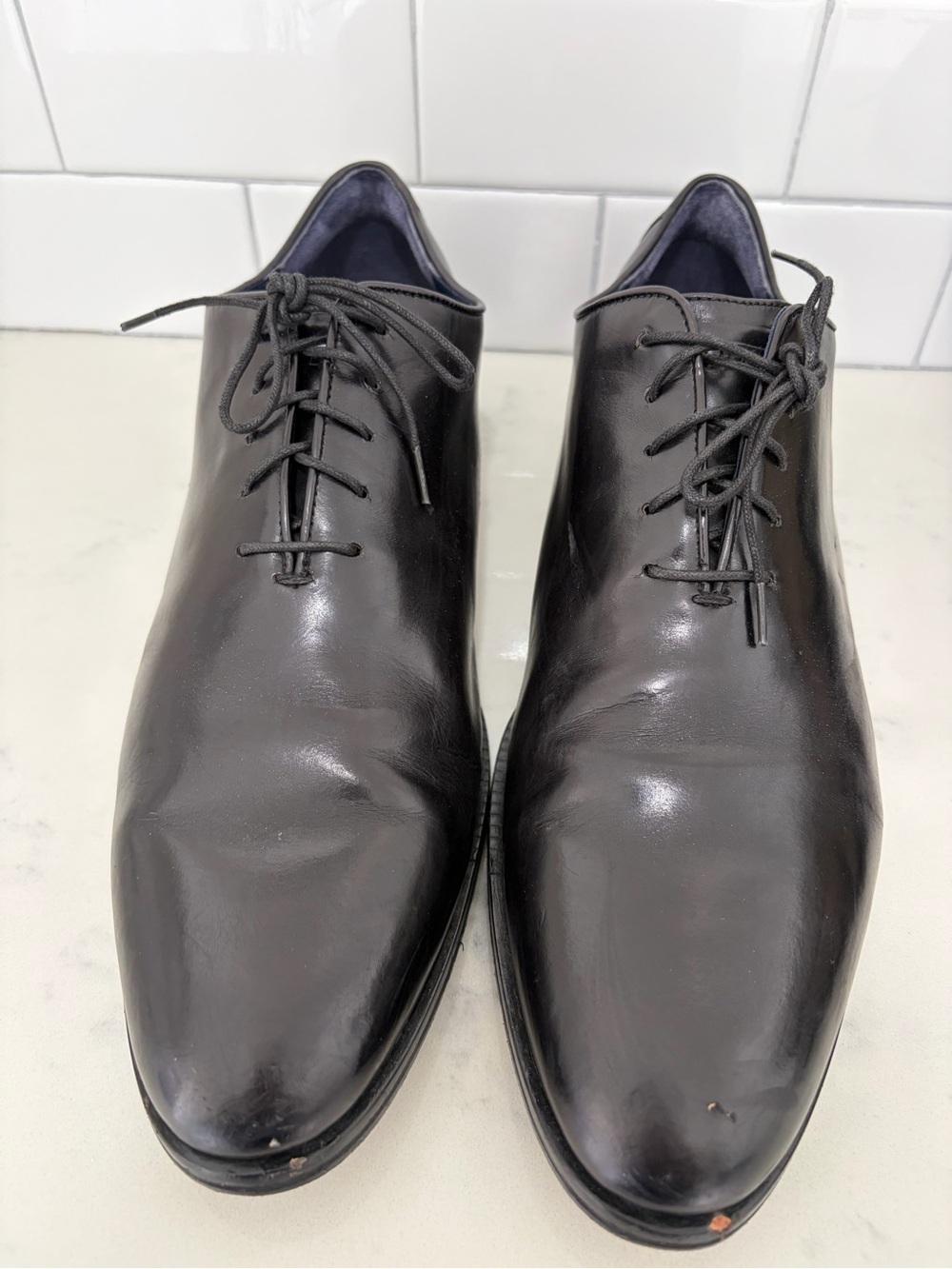 Cole Haan Black Leather Derby Dress Shoes